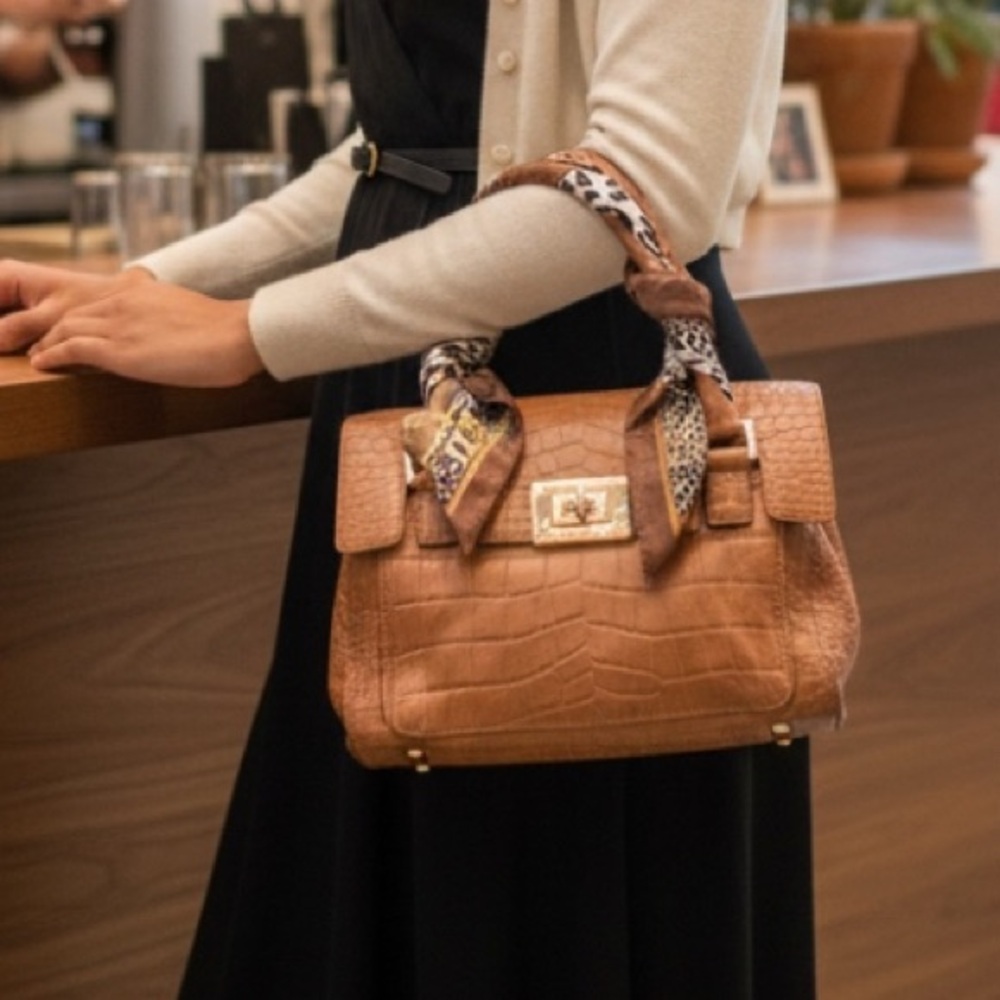 Michael Kors Genuine Leather Cognac Handbag